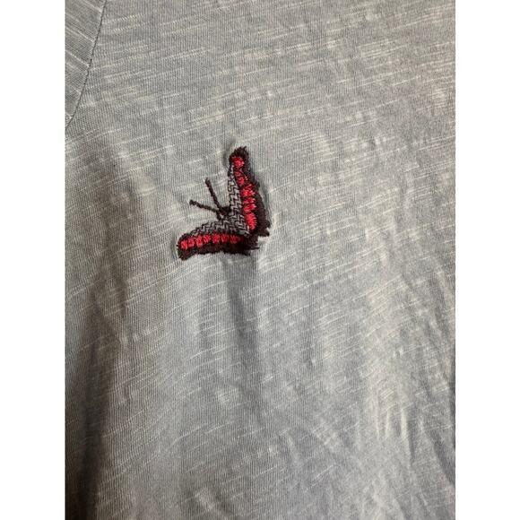 Lucky Brand Butterfly Embroidered Tee Size L - Picture 3 of 7